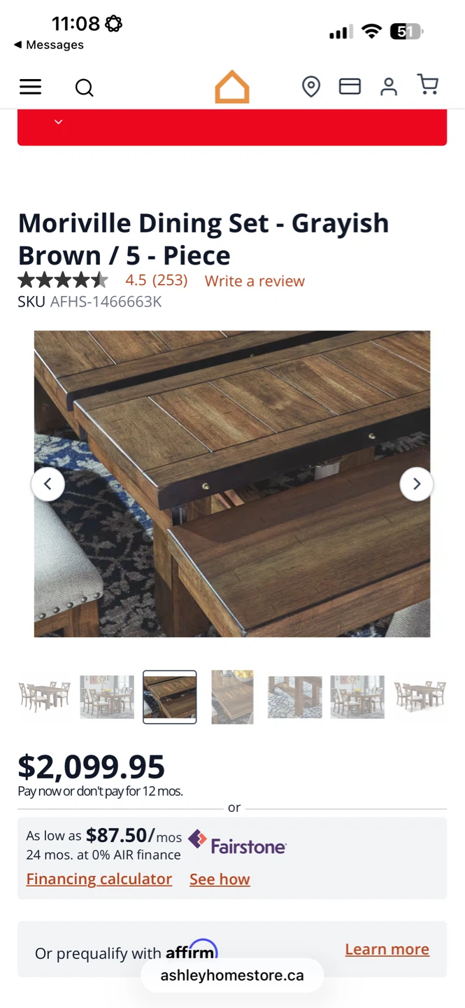 Moriville 6 - Piece Dining Set - Grayish Brown - photo 3
