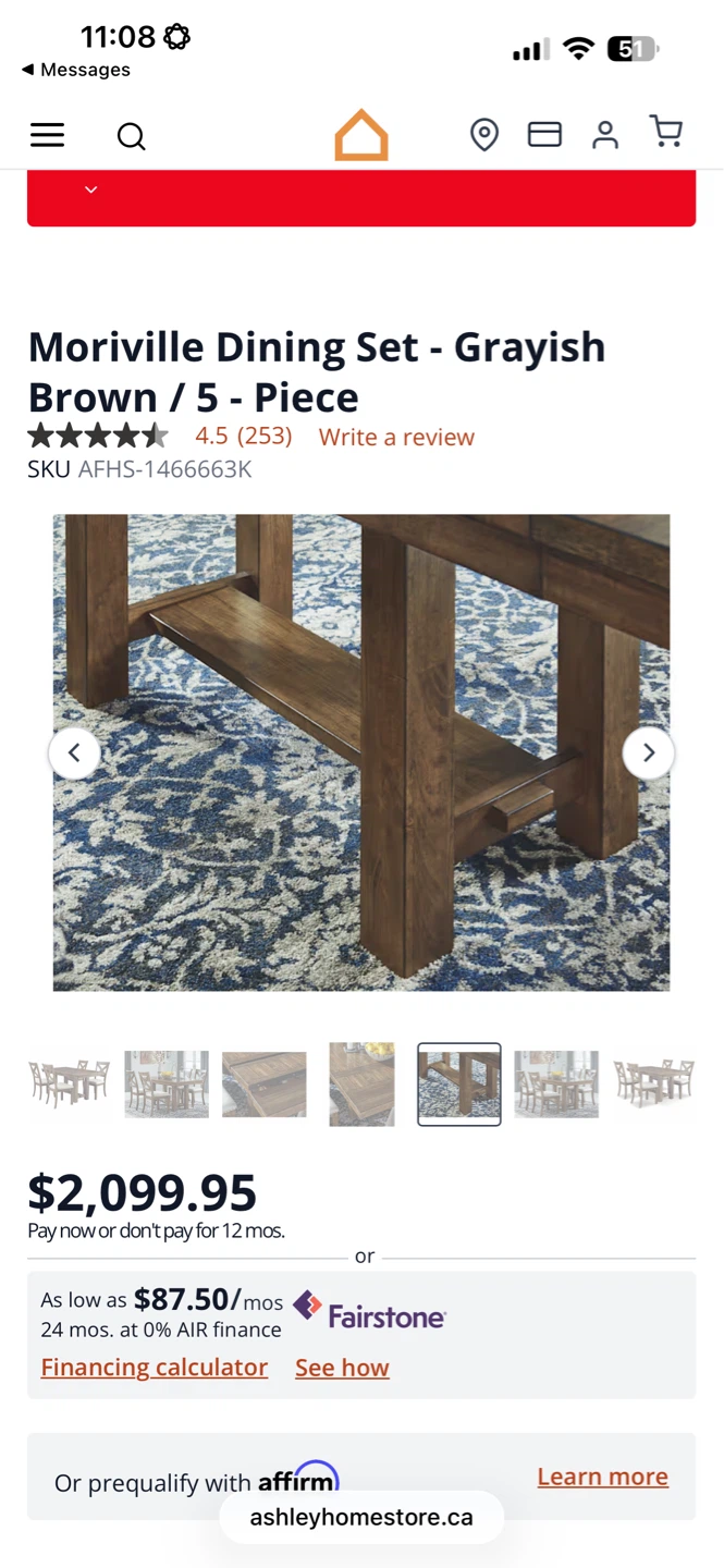 Moriville 6 - Piece Dining Set - Grayish Brown - photo 4