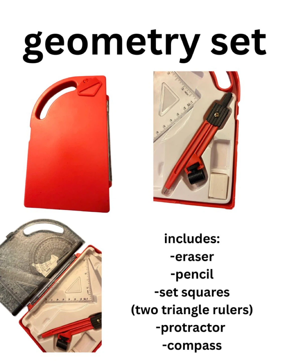 Geometry Set with Compass and Rulers - photo 2