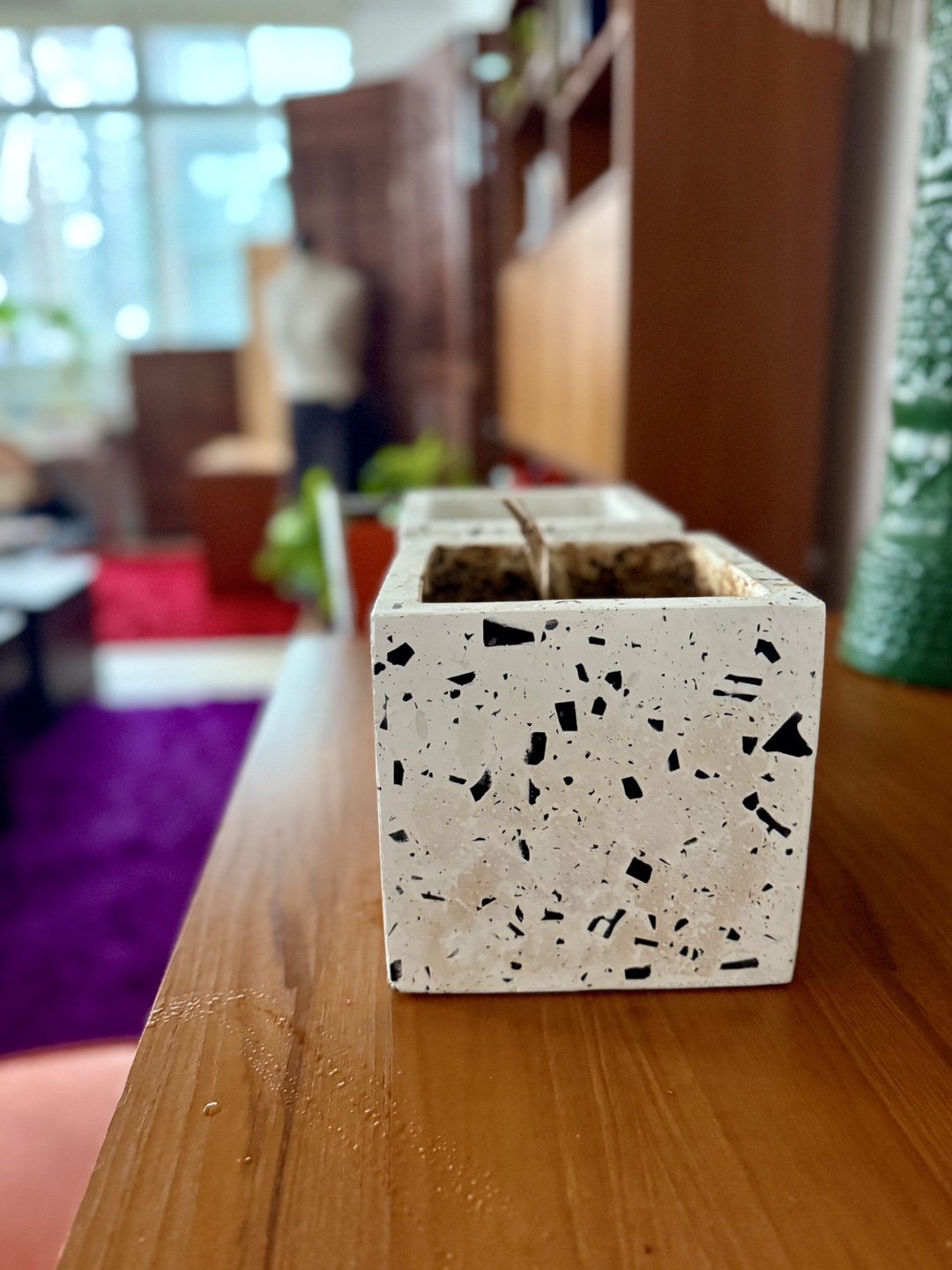 CB2 Terrazzo Cube Planters — Pair - photo 5