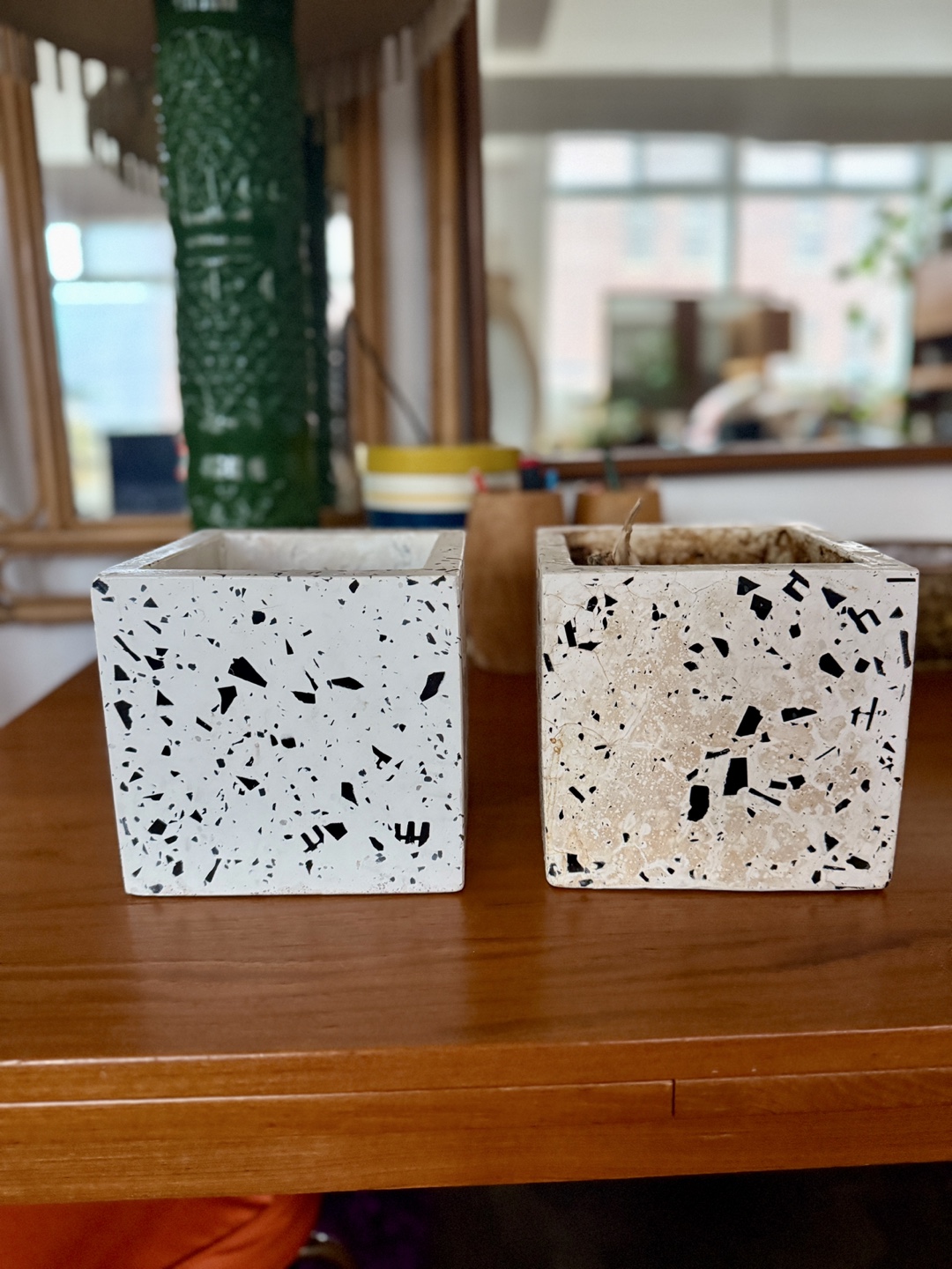 CB2 Terrazzo Cube Planters — Pair - photo 3