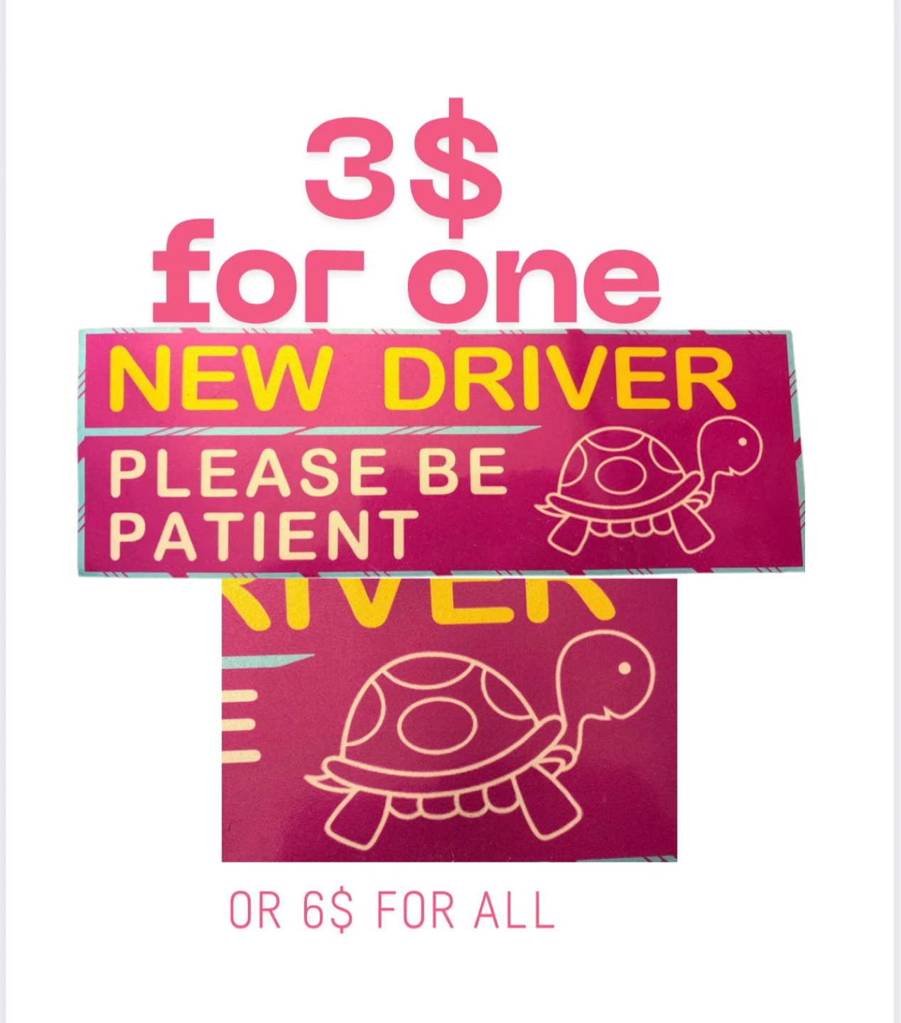 3 Magnetic "New Driver" Car Signs - photo 3