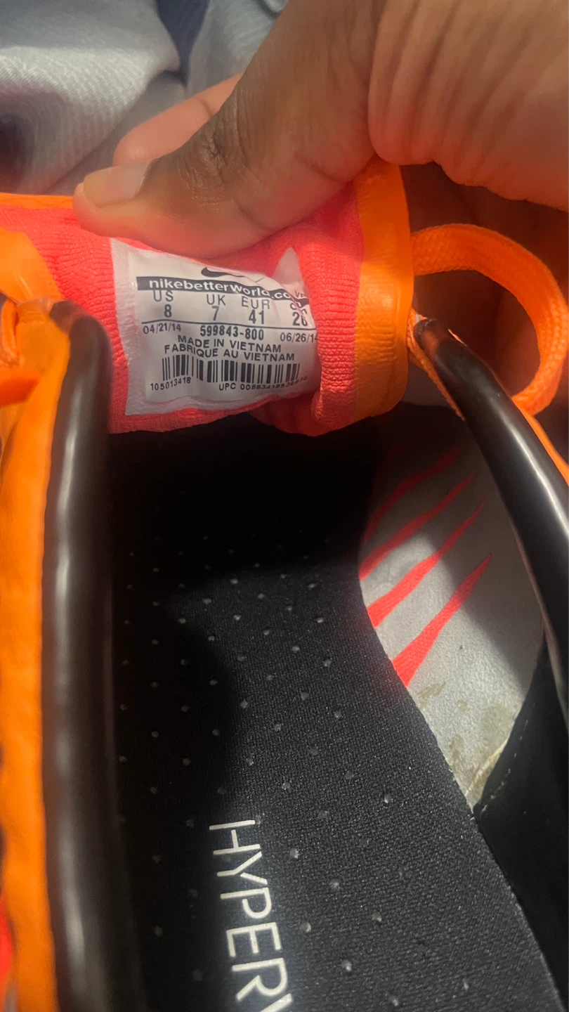 Nike Hypervenom Phantom II FG Soccer Cleats Orange White US 8 - photo 5