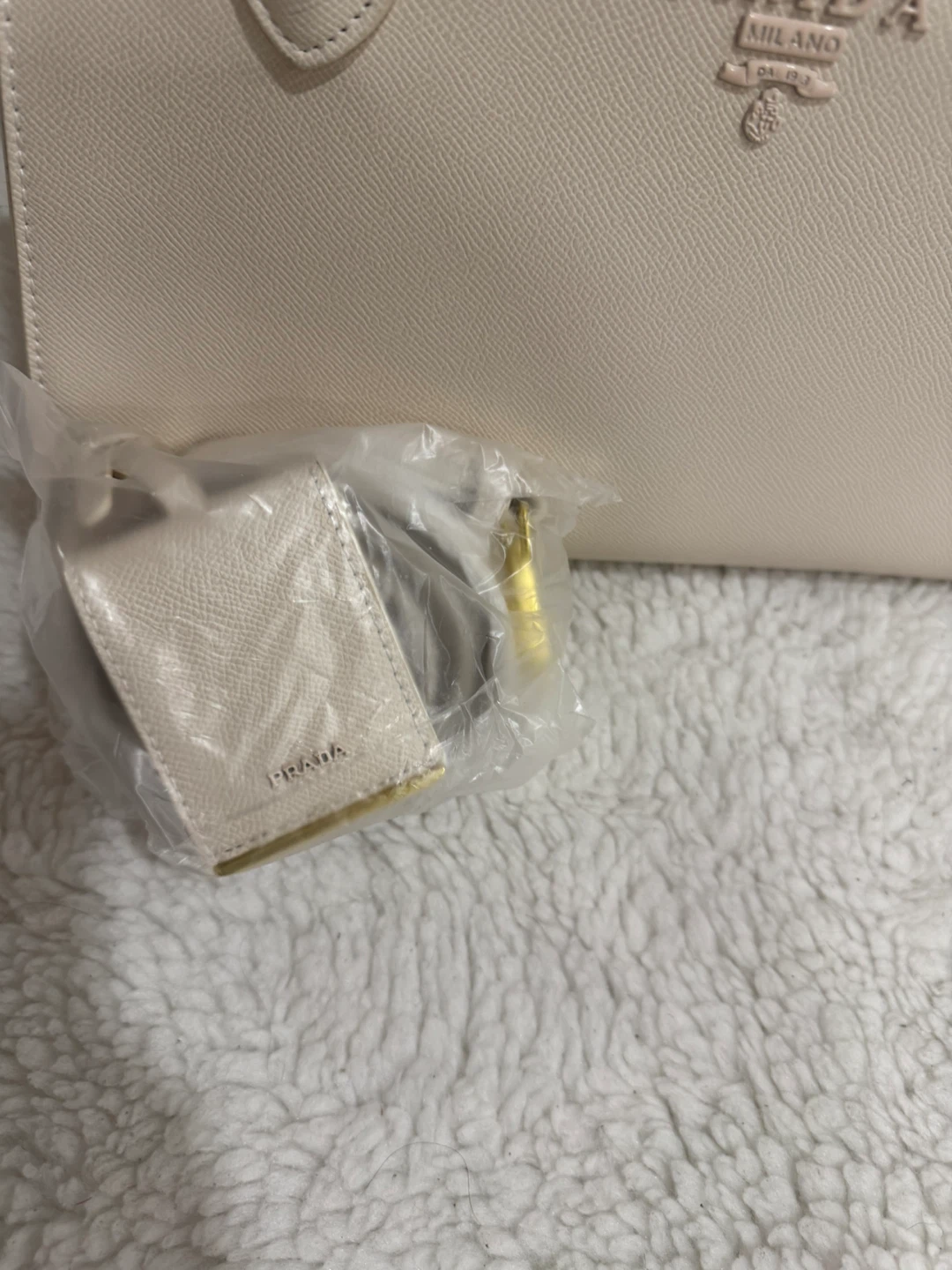 Prada Cream Leather Top Handle Bag - photo 2