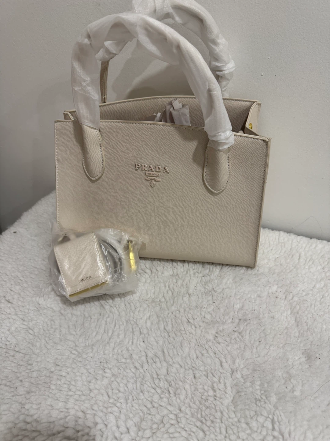 Prada Cream Leather Top Handle Bag - photo 5