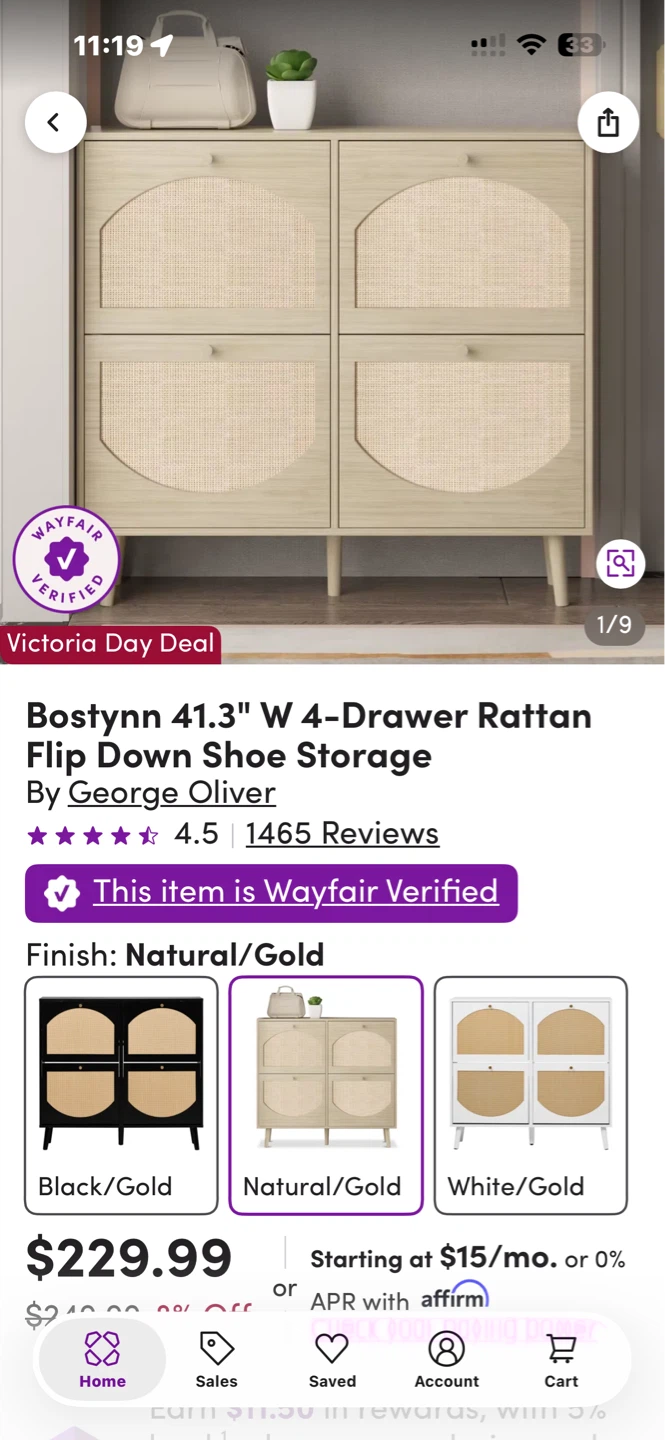 George Oliver Bostynn 41.3" W 4-Drawer Rattan Shoe Storage - photo 2