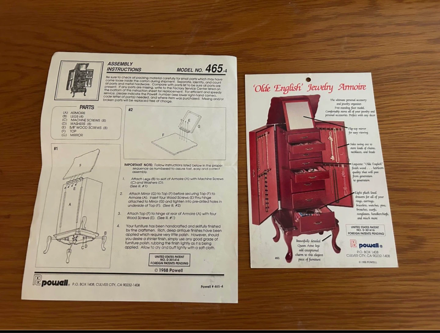 1989 Powell Olde English Jewelry Armoire - photo 3