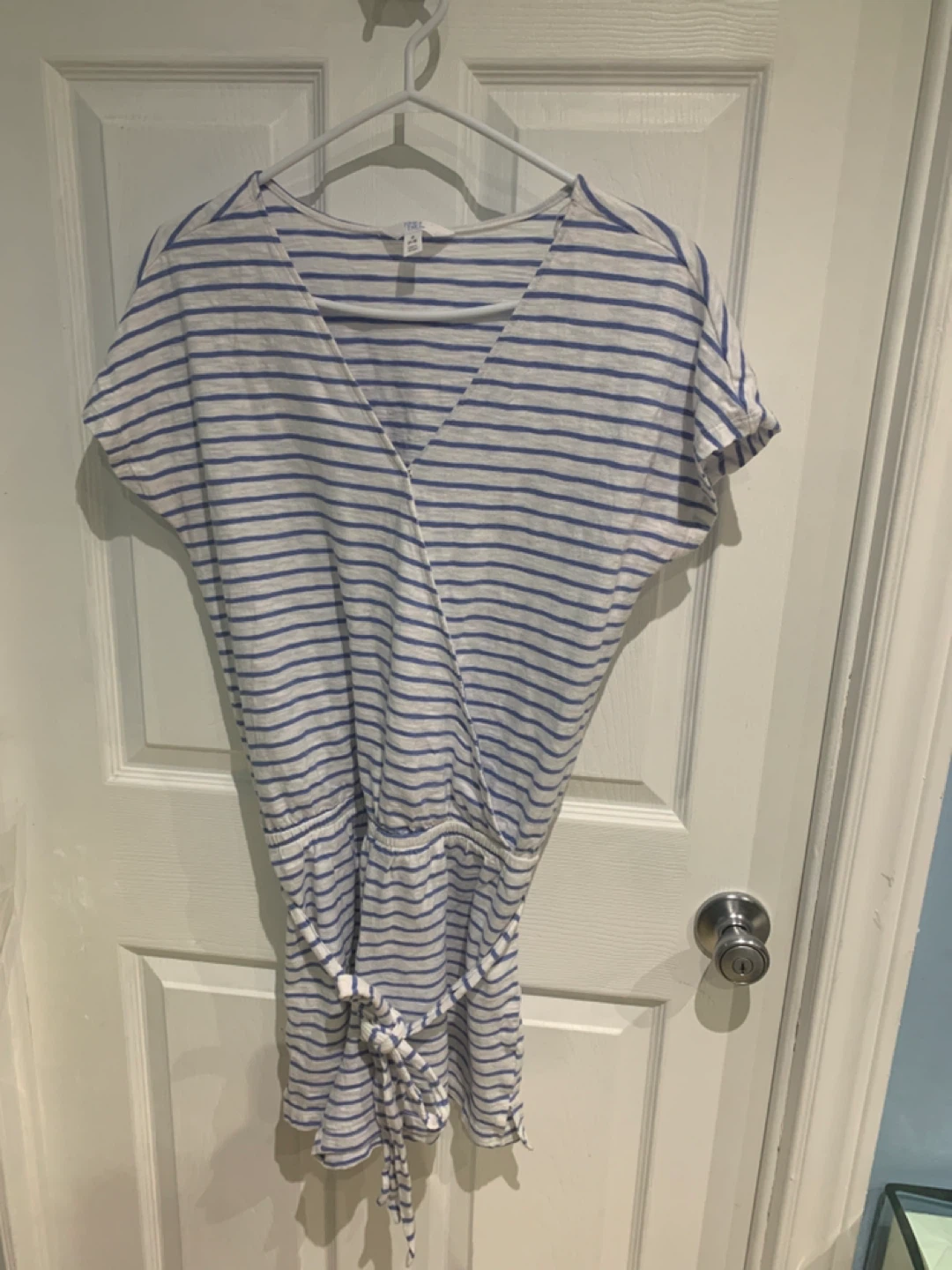 Time and Tru Women's Striped Wrap Romper Size S