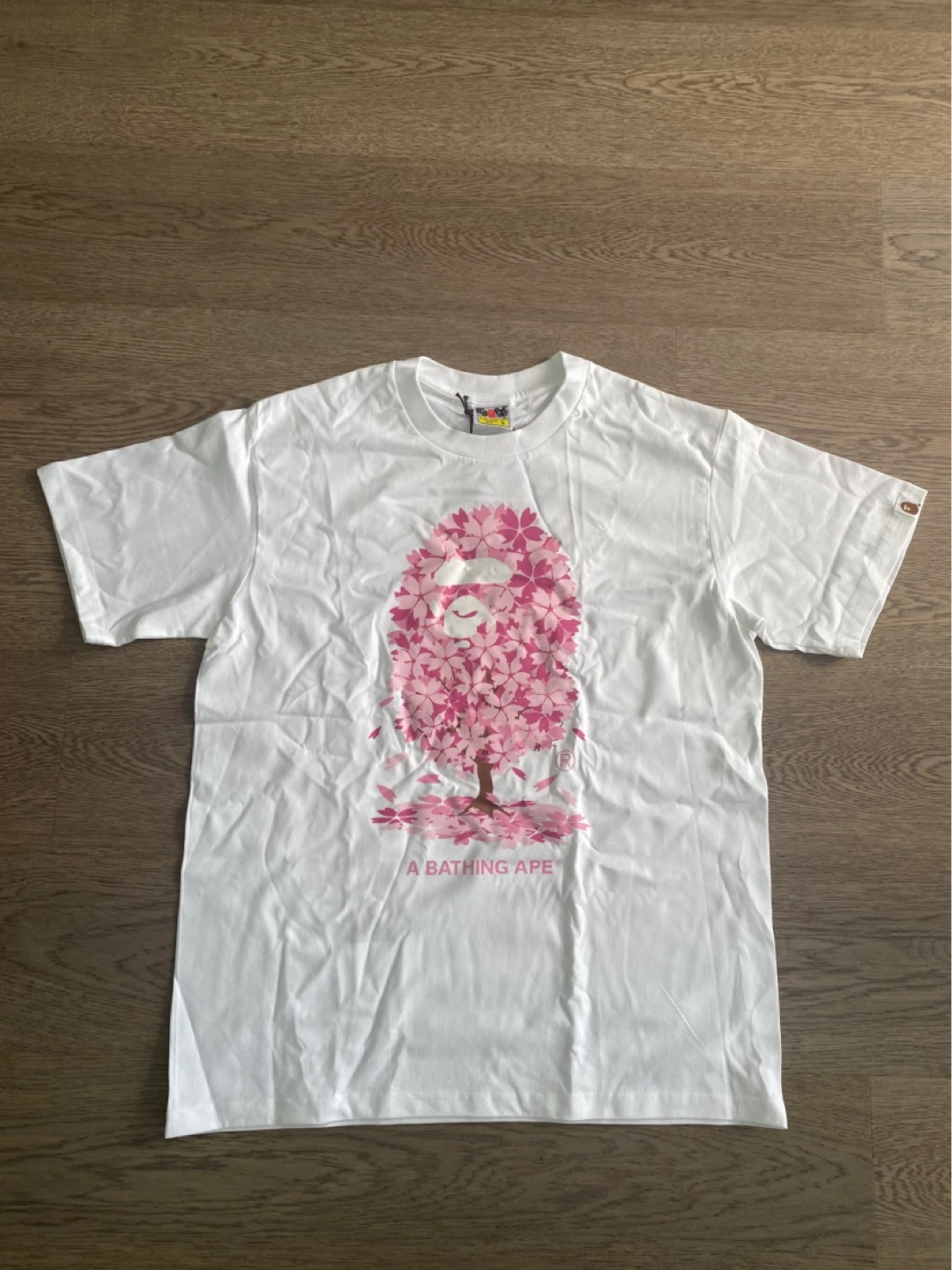 A Bathing Ape White Cherry Blossom Print T-Shirt - Size L