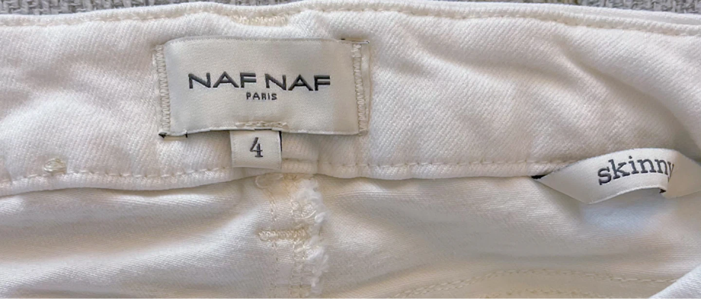 Naf Naf Paris White Skinny Jeans Size 4 - photo 2