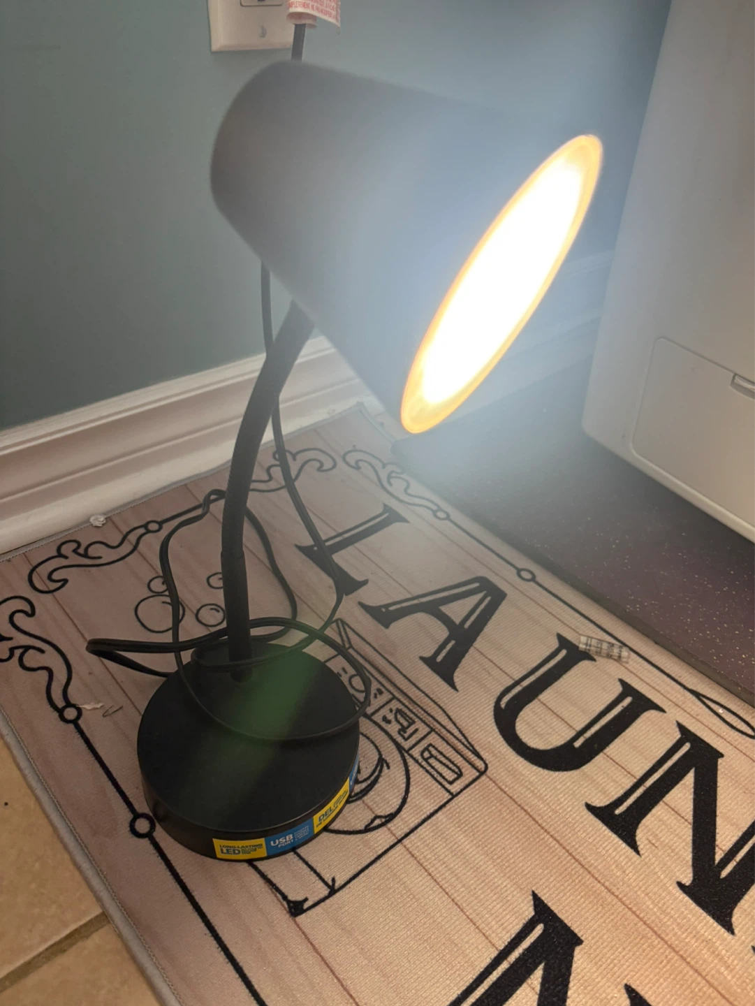 Black LED Desk Lamp with USB