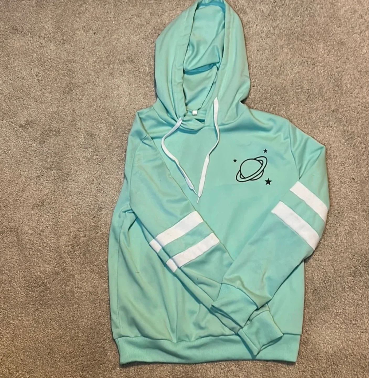 Mint Green Hoodie with Planet Graphic - photo 4