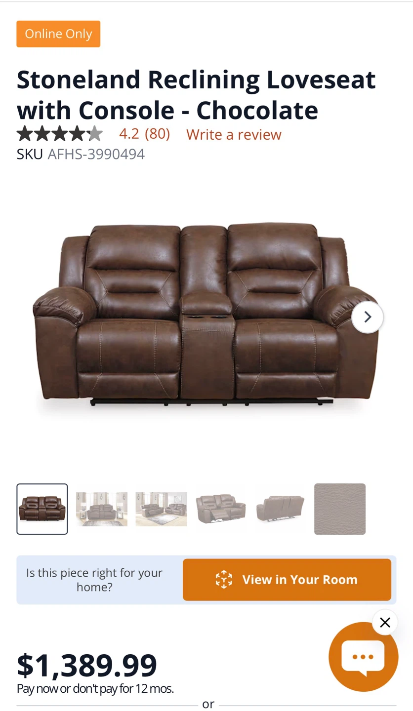Stoneland Reclining Sofa - Chocolate