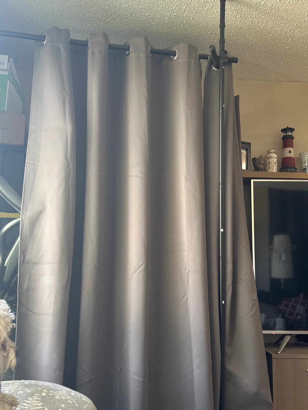 Grey Blackout Curtain room divider