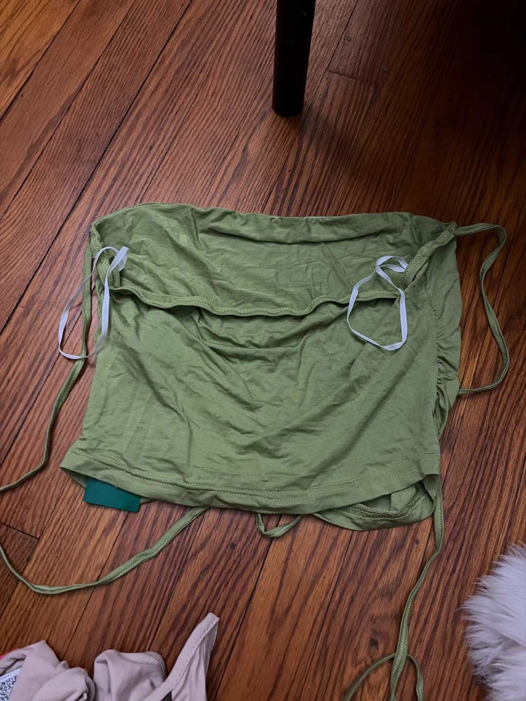 SHEIN Olive Green Ruched Tube Top - photo 4