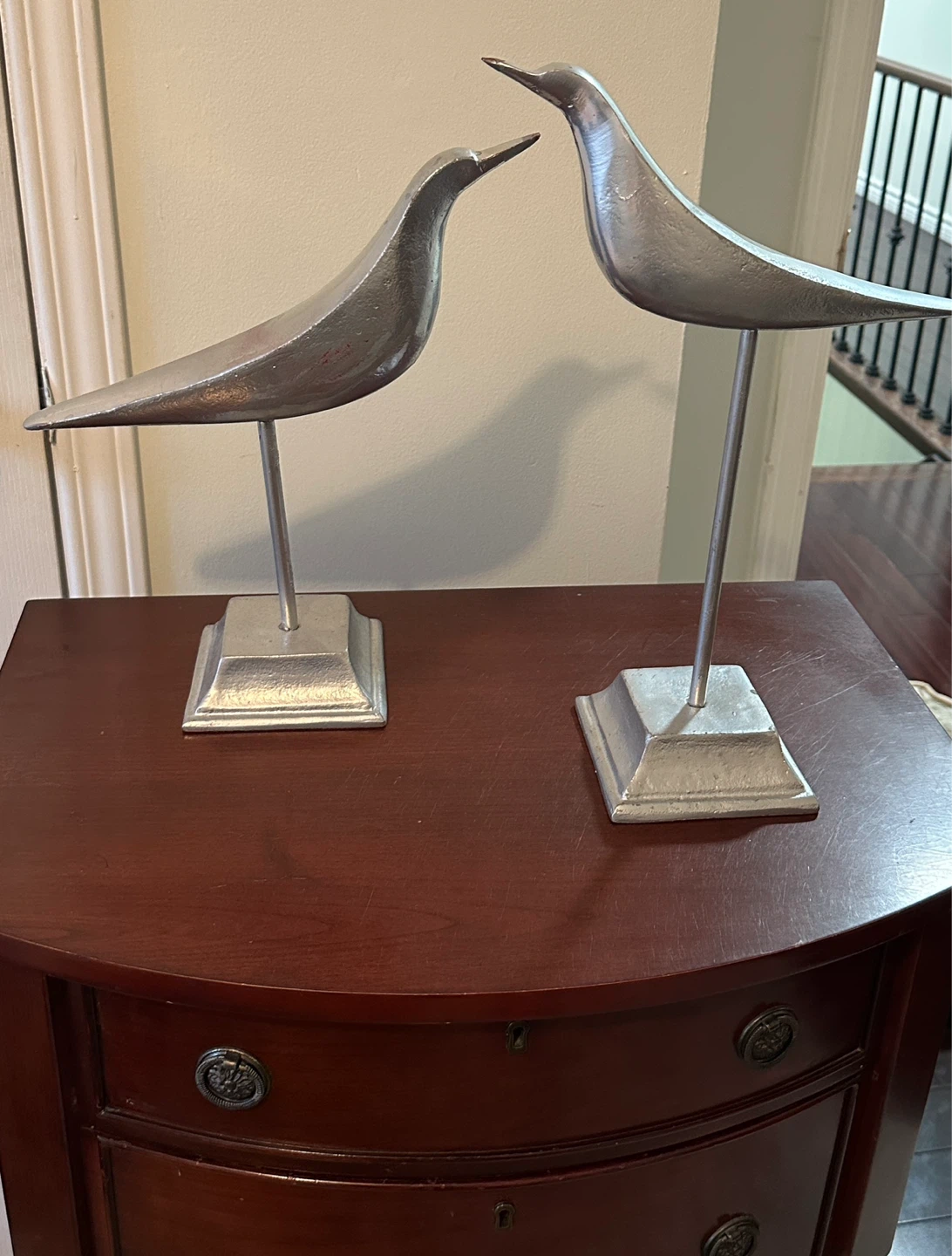Set of 2 Metal Bird Figurines