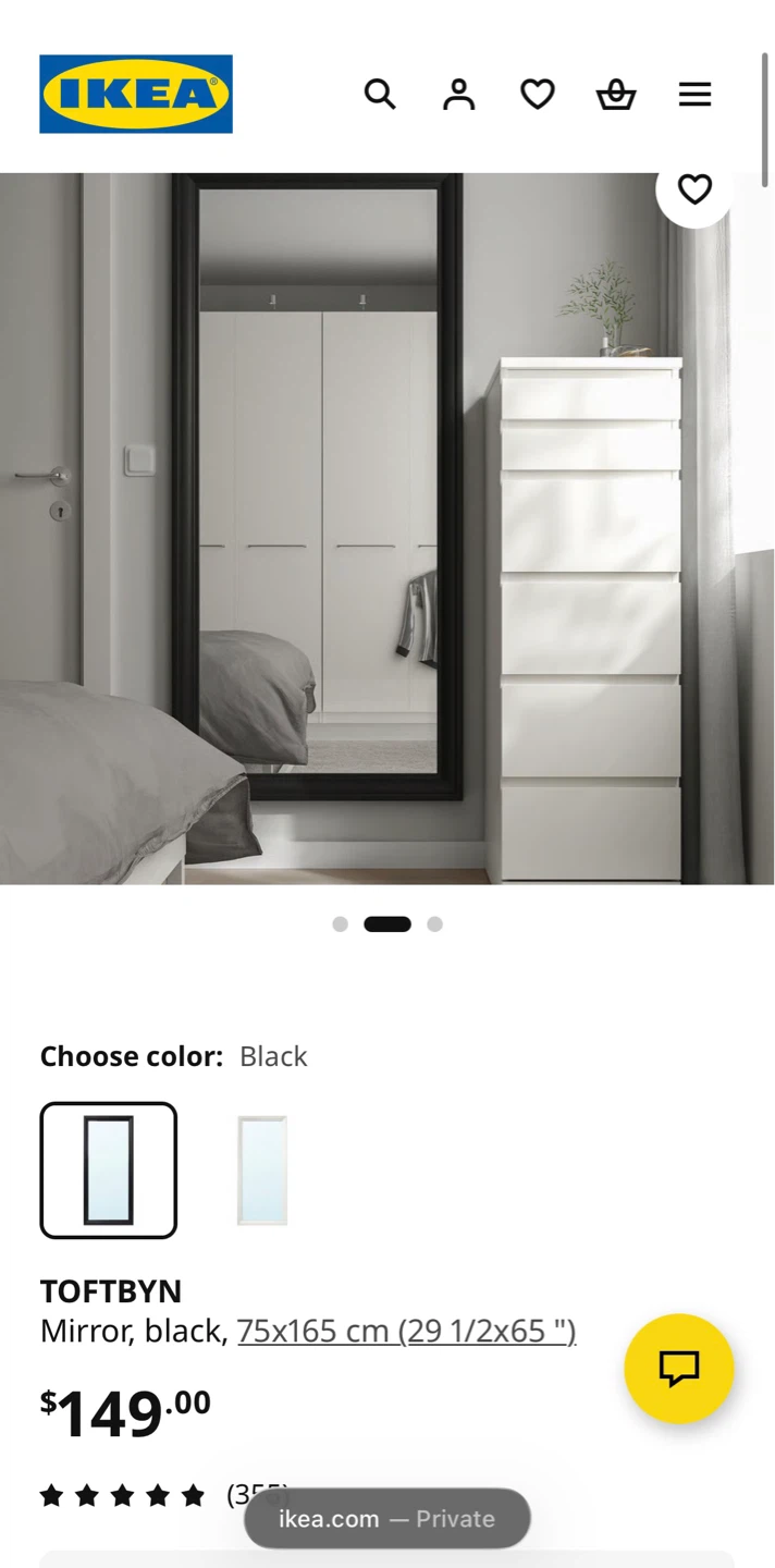 IKEA TOFTBYN Mirror - Black - photo 2