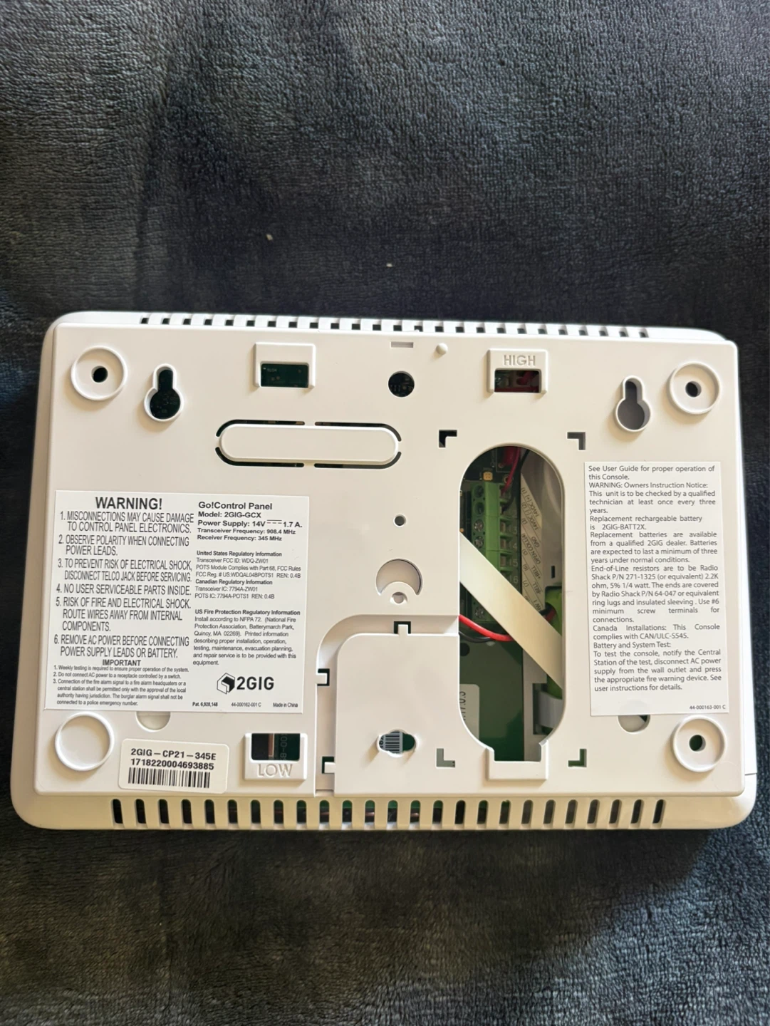 2GIG GoControl Panel CP21 - photo 2