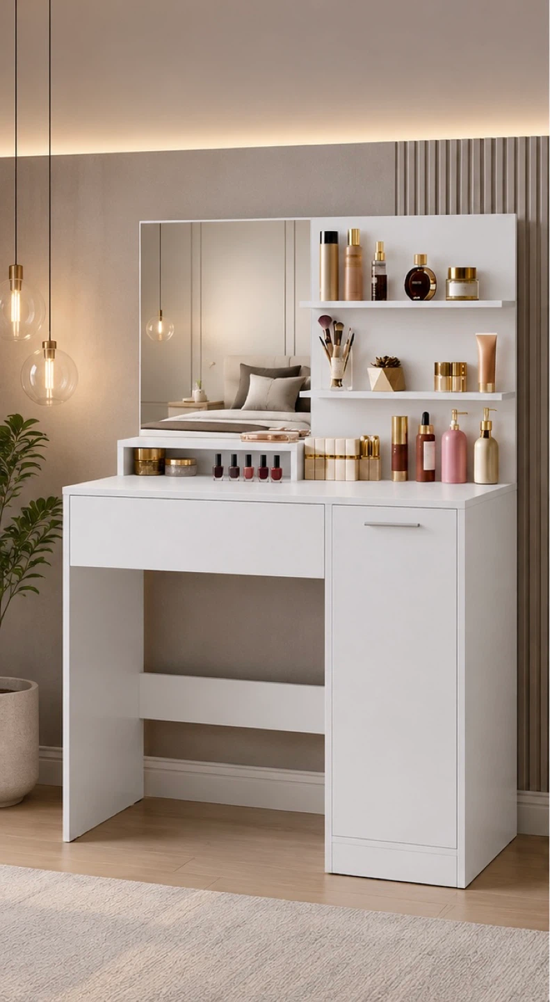 New White Makeup Vanity with Mirror Delivery Available - photo 2
