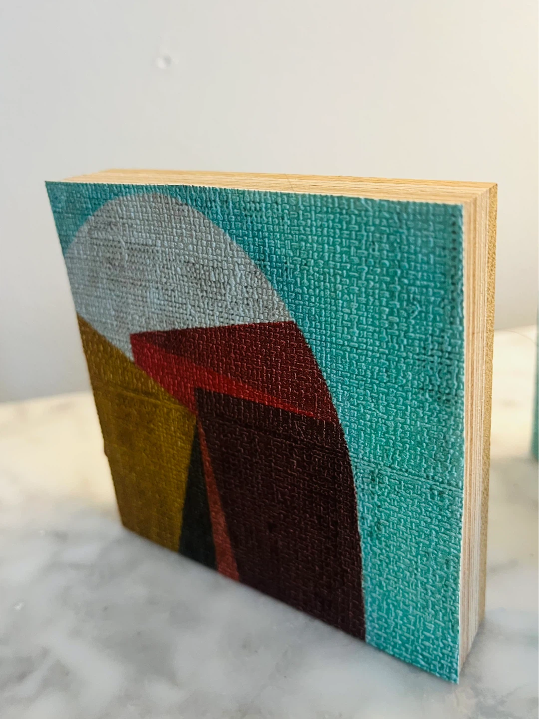 Set of 2 Abstract Art Wood Blocks - photo 4