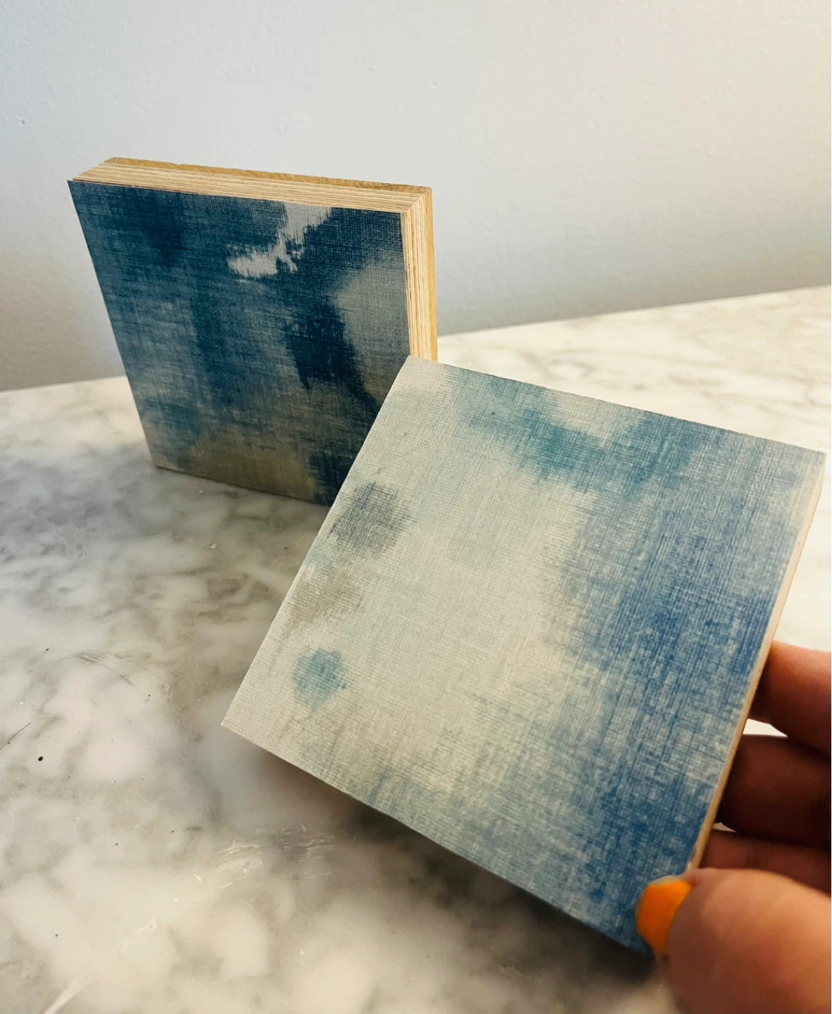 Set of 2 Decorative Wooden Blocks