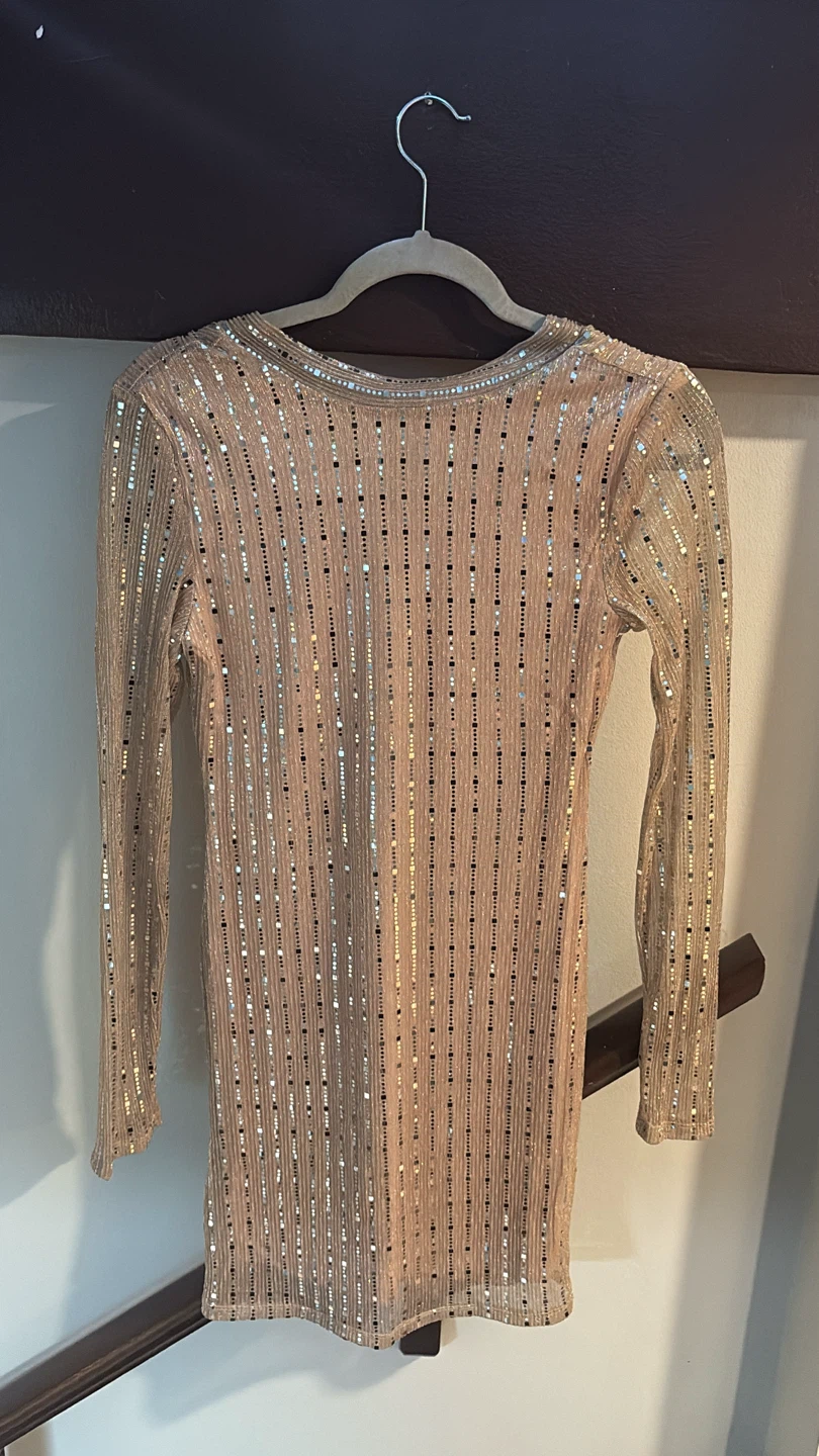 Sequin Long Sleeve Dress