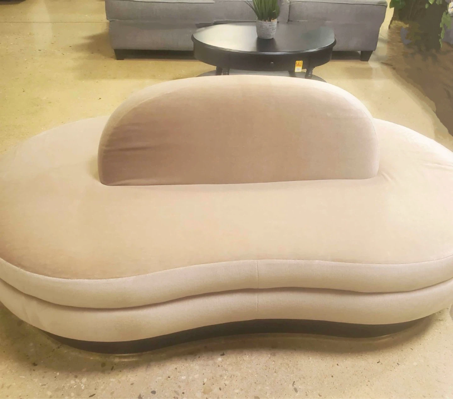 New Modern Artsy Beige Upholstered Lounge Seating Sofa - photo 4