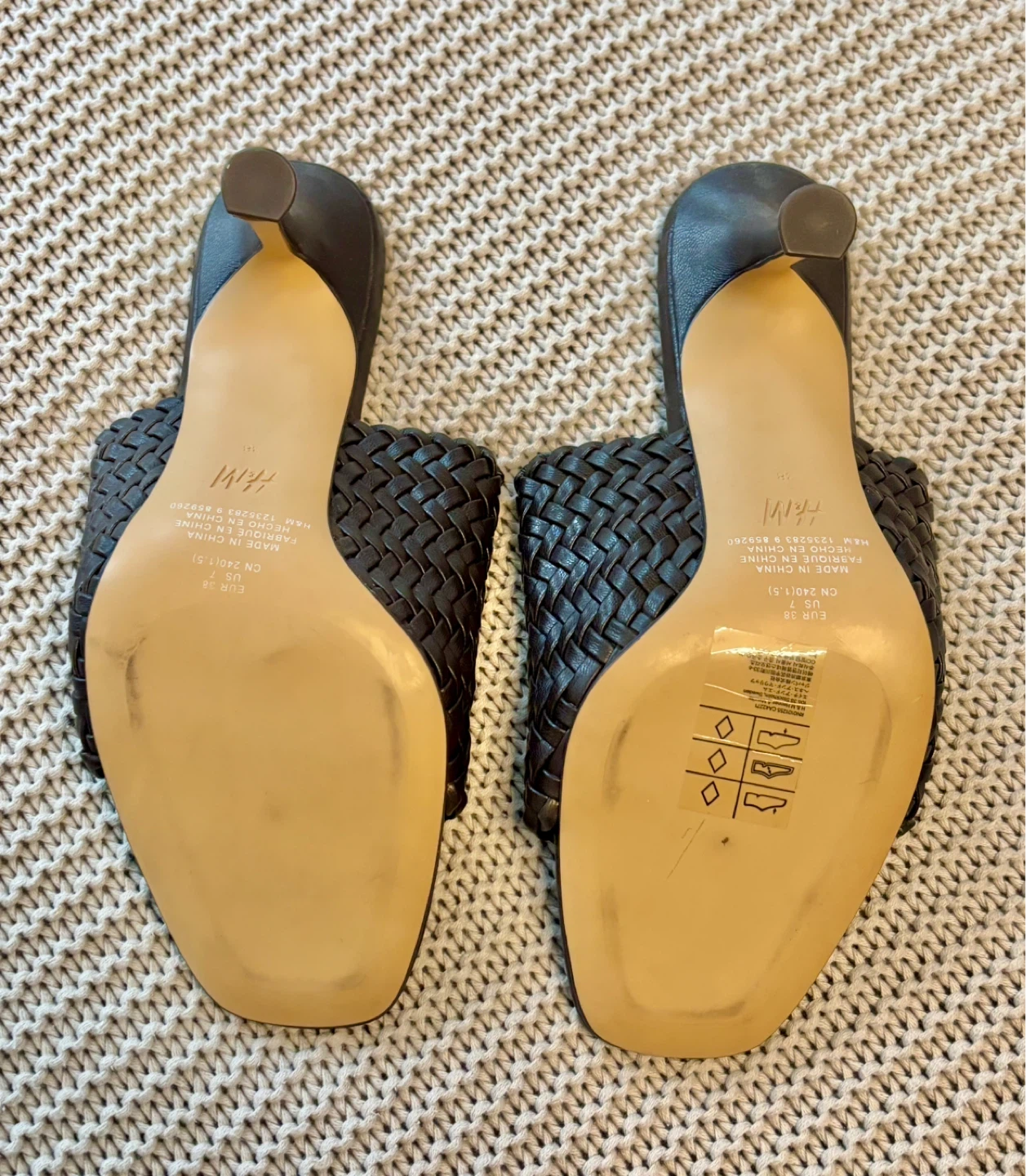 H&M Woven Heeled Mules - Brown - photo 3