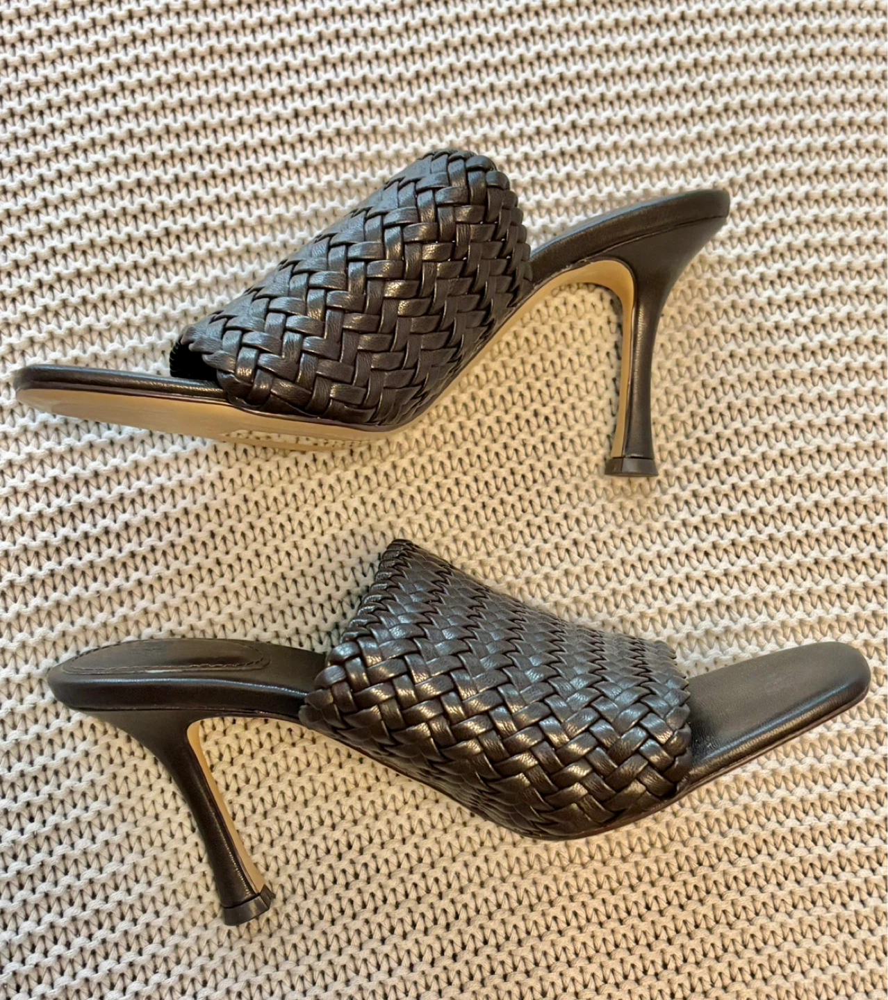 H&M Woven Heeled Mules - Brown - photo 2