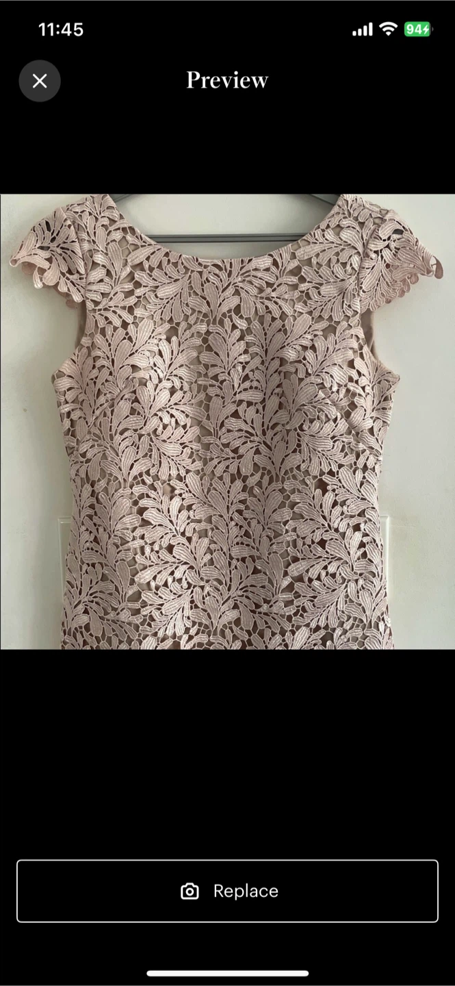 Lace cap sleeve knee length dress