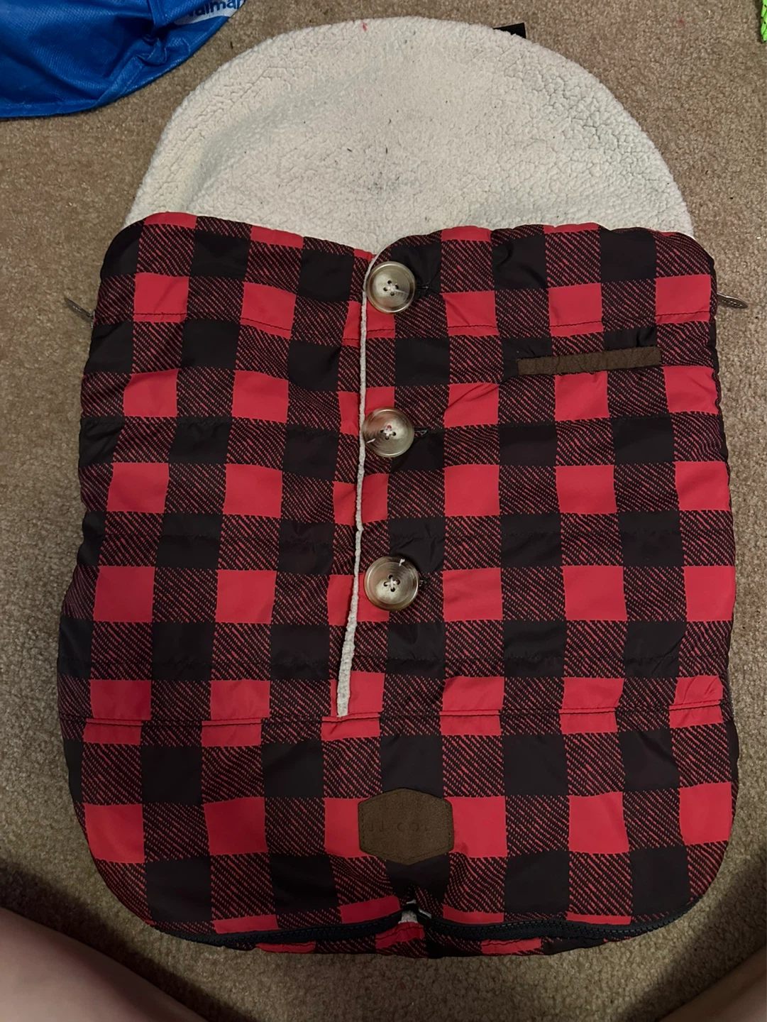 Cozy Baby Bunting Bag Red Plaid Sherpa Lined