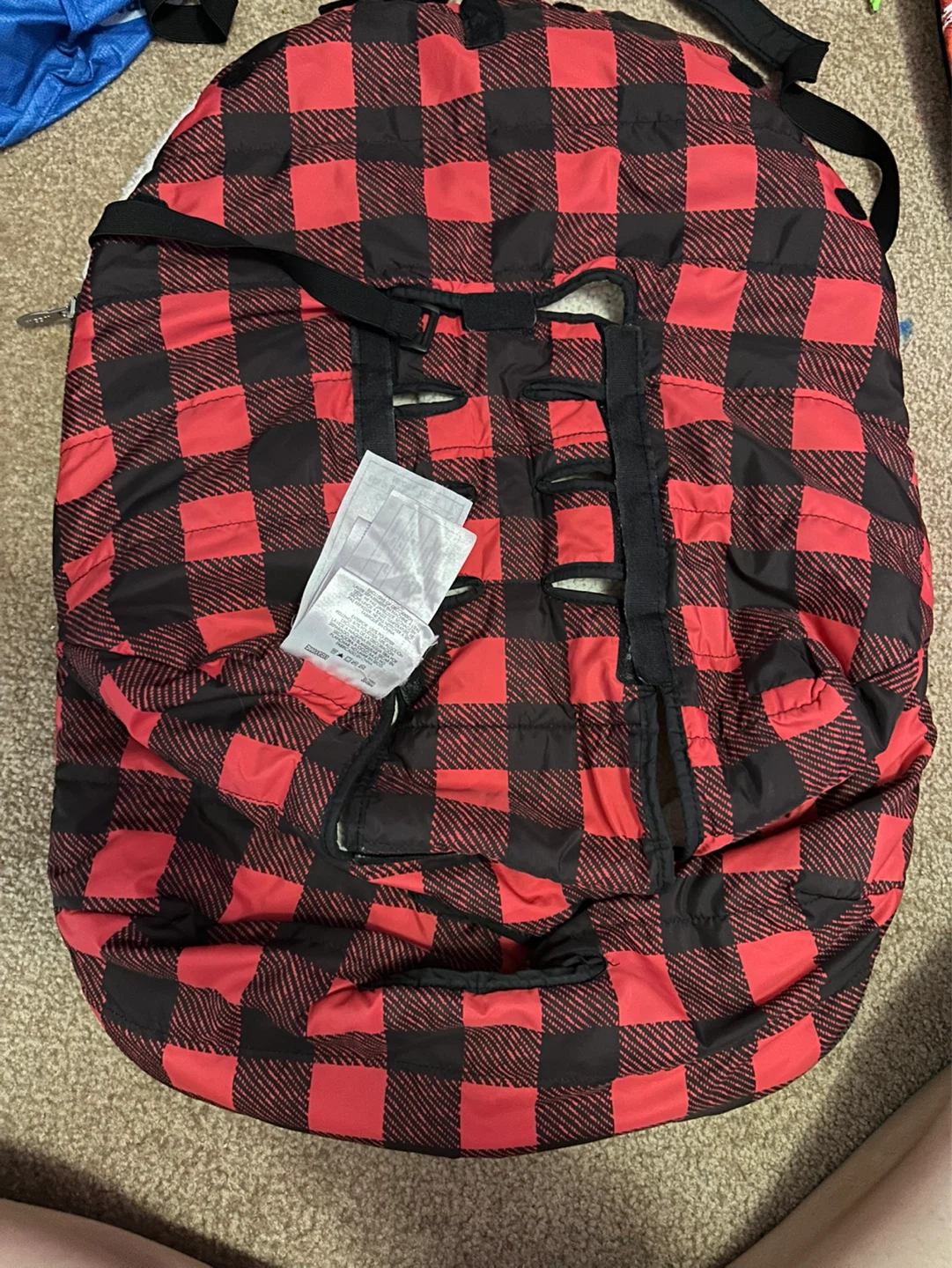 Cozy Baby Bunting Bag Red Plaid Sherpa Lined - photo 2