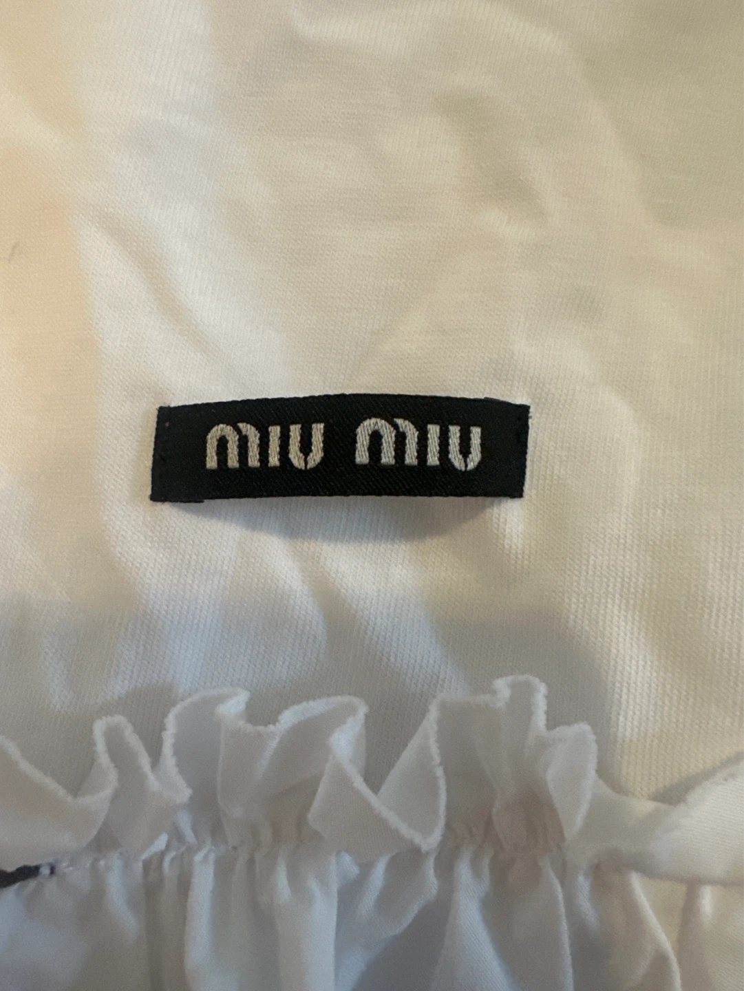 Miu Miu White Ruffle T-Shirt - photo 4