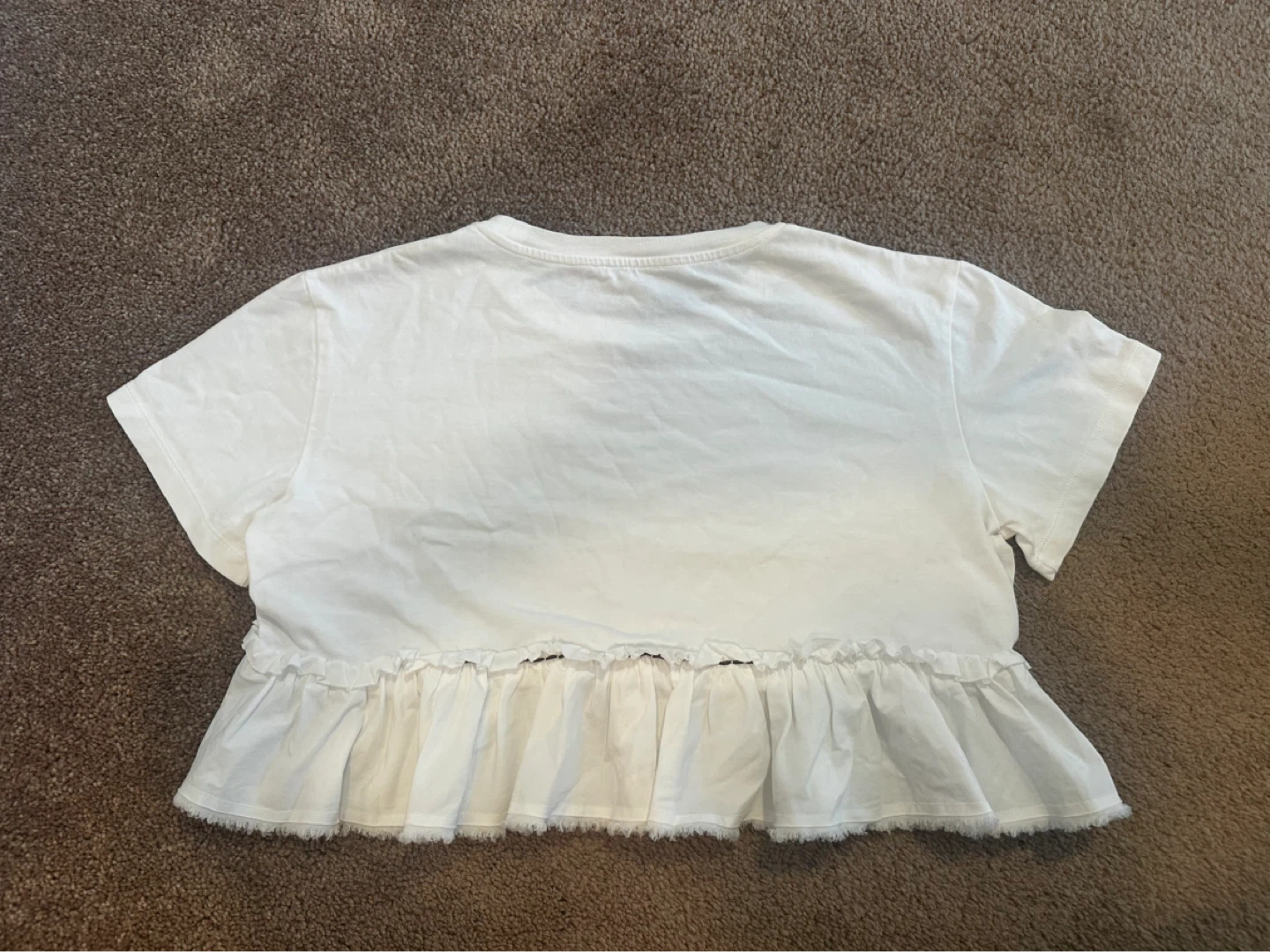 Miu Miu White Ruffle T-Shirt - photo 3