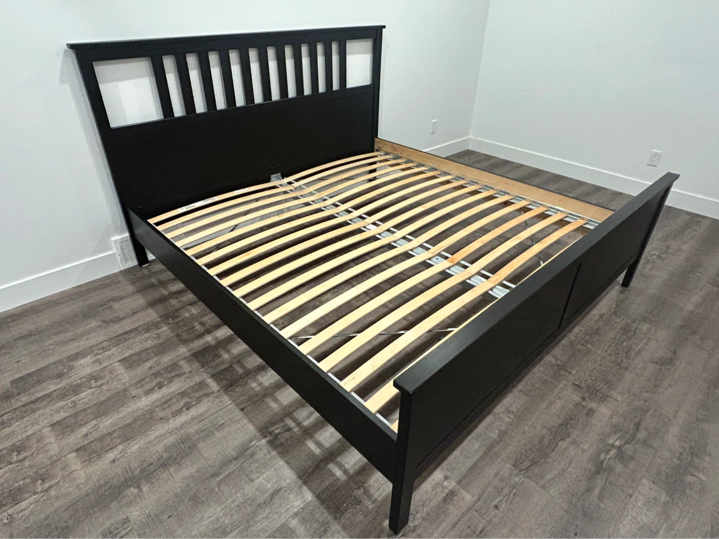 IKEA HEMNES King size bed frame black brown - photo 2