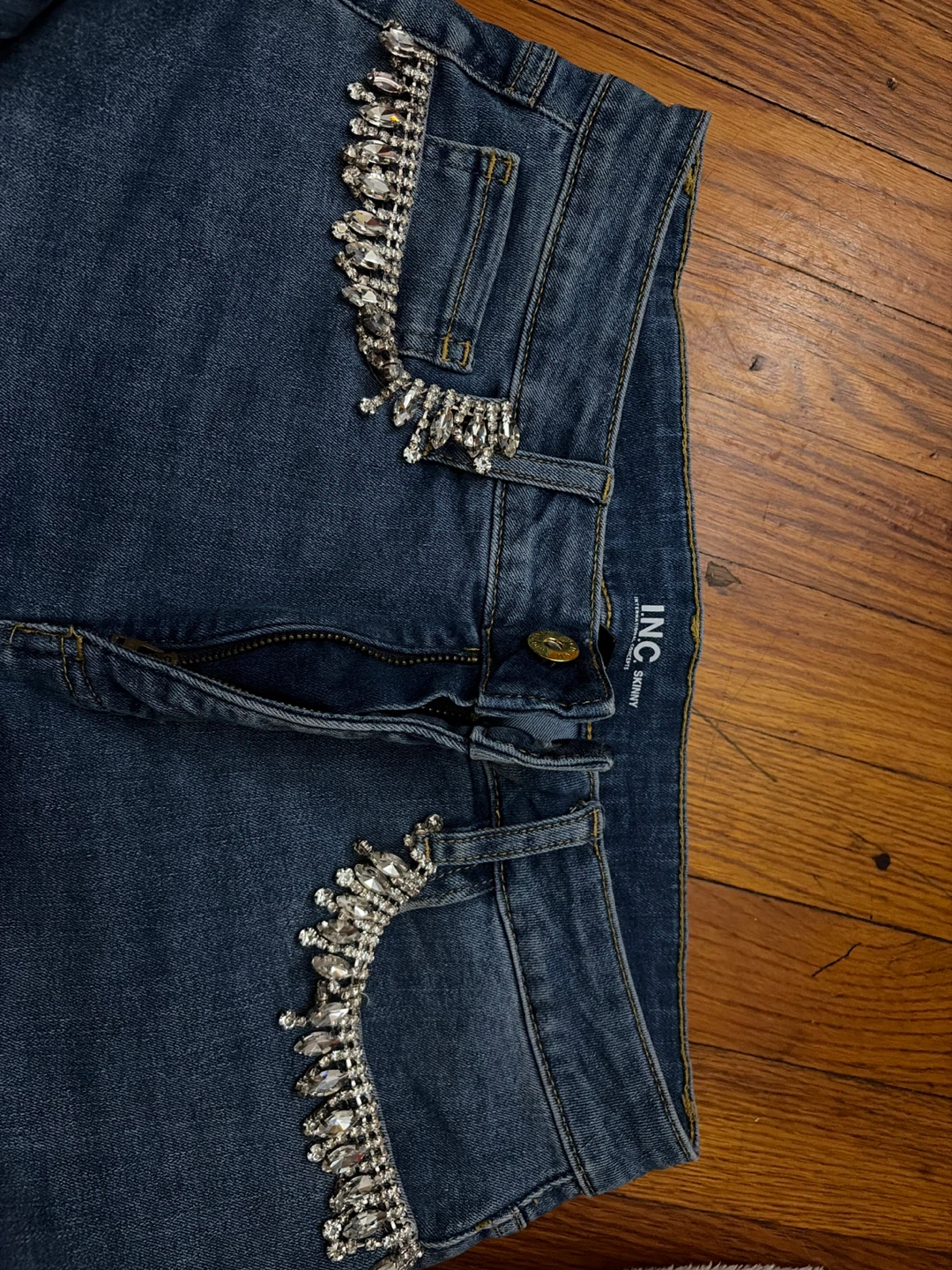 INC Skinny Jeans Embellished Pocket Denim Size 10/30 - photo 2