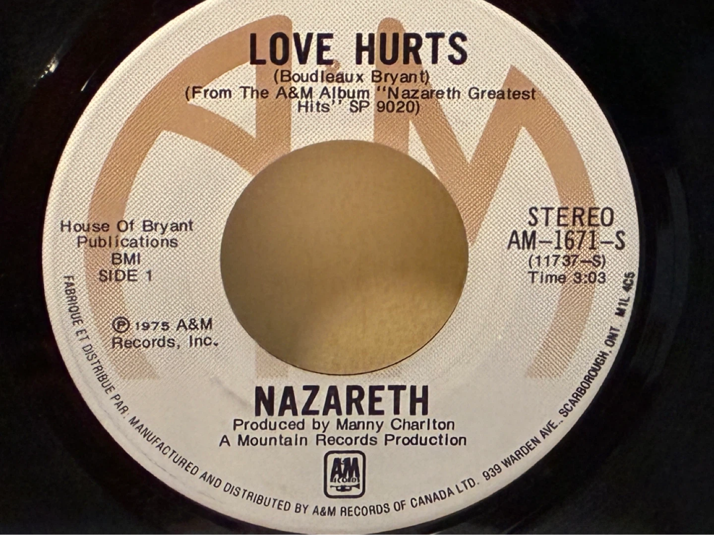 Nazareth 45 record "Hair of the Dog” and “Love Hurts" vintage - photo 4