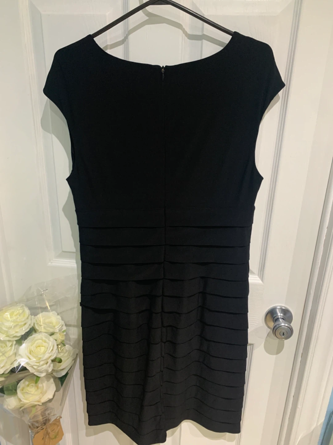 Lauren Ralph Lauren Black Cap Sleeve Sheath Dress Size 12 - photo 2