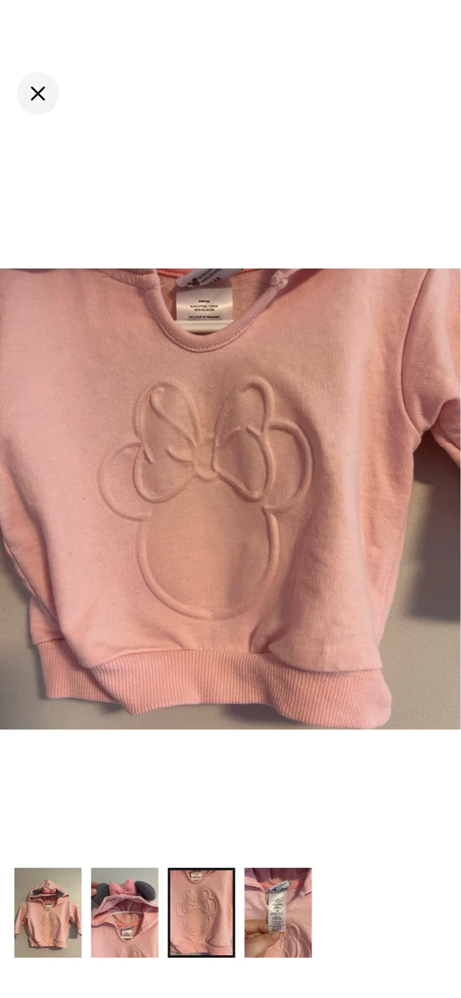 Baby Girls Minnie Mouse Hoodie - photo 3