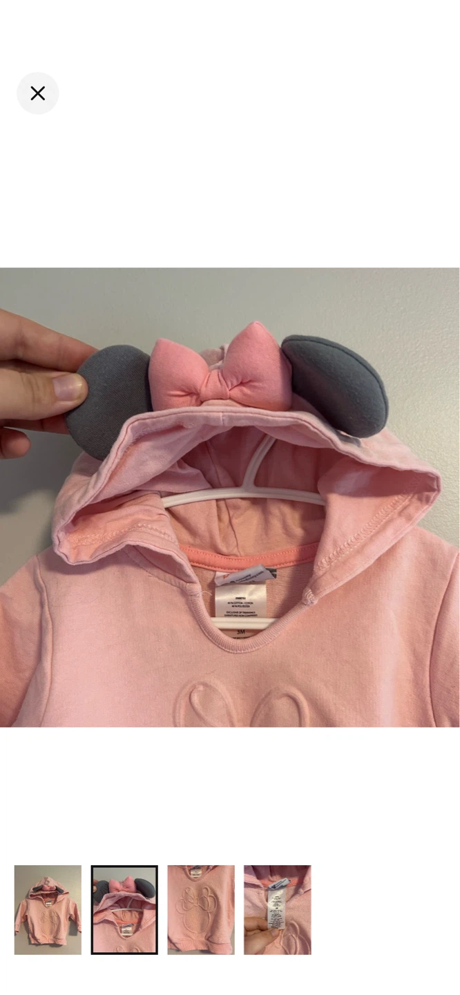 Baby Girls Minnie Mouse Hoodie - photo 2