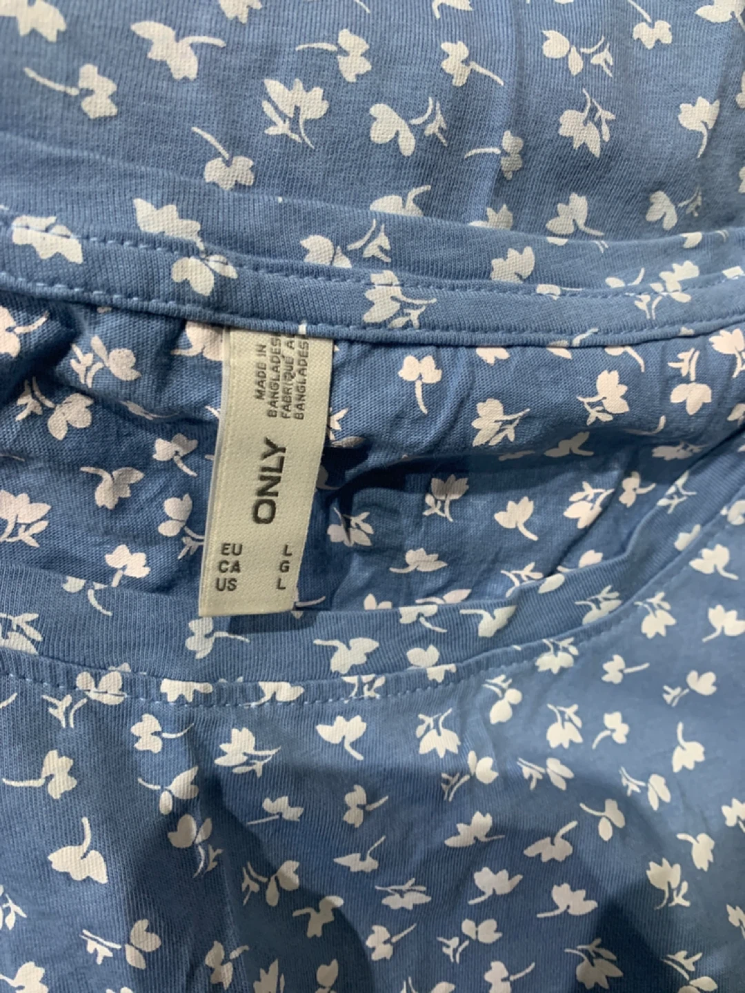 ONLY Blue Floral Print Casual Dress Size L - photo 3