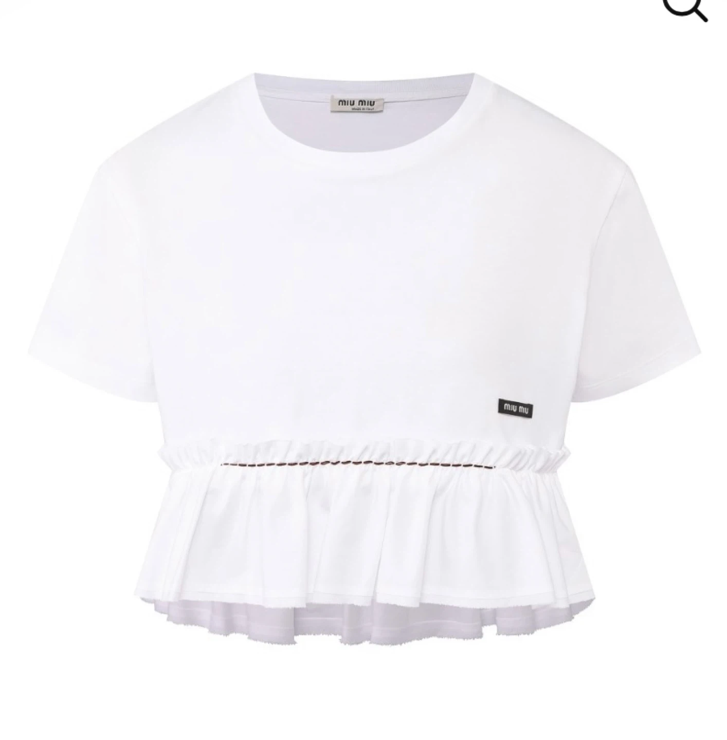 Miu Miu White Ruffle T-Shirt