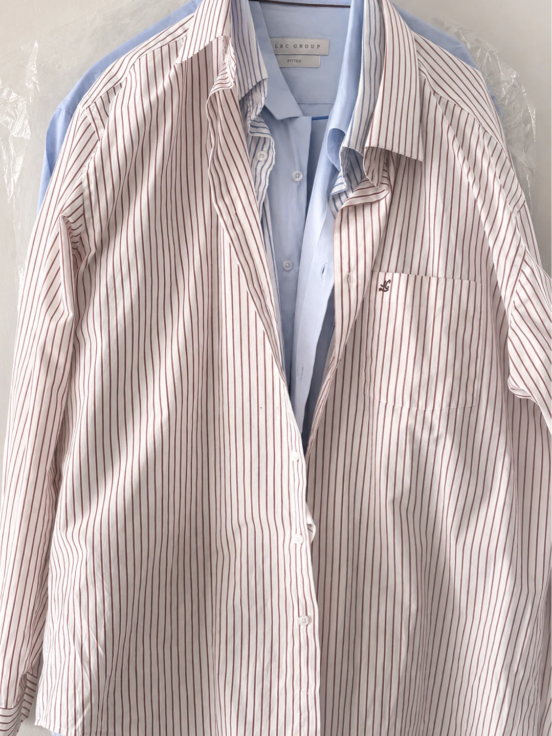 L & C Group Fitted Dress Shirts - Blue Stripe & Solid Blue - photo 2