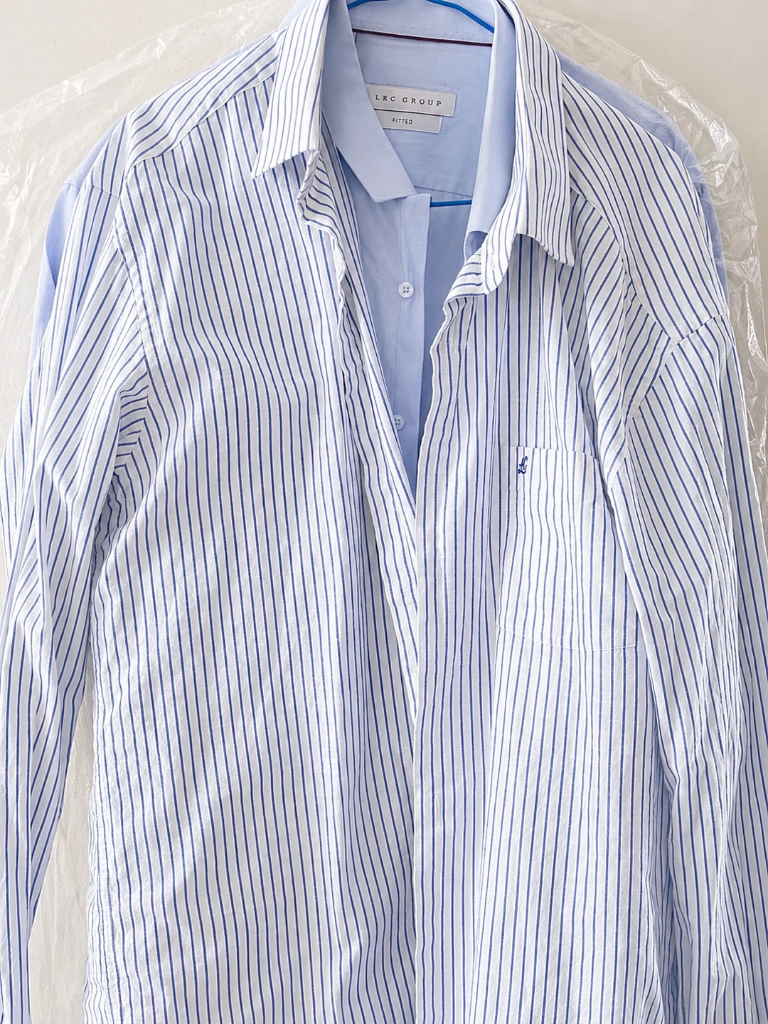 L & C Group Fitted Dress Shirts - Blue Stripe & Solid Blue - photo 3