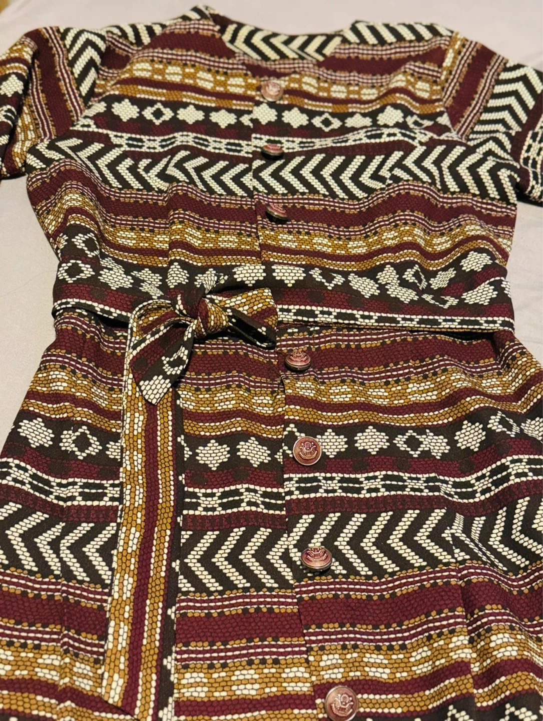 Women's Print Maxi Dress with Belt - photo 2