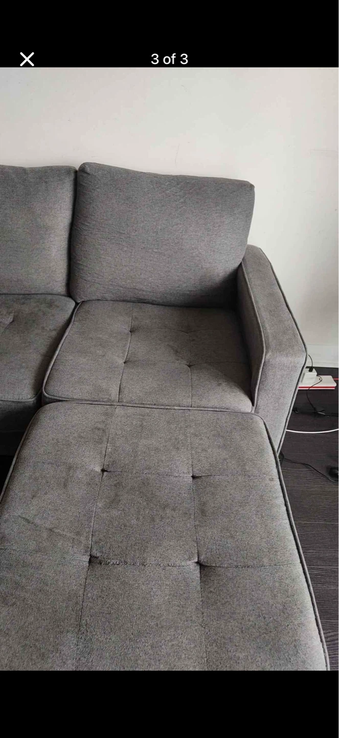 Grey Sectional Sofa with Ottoman - photo 3