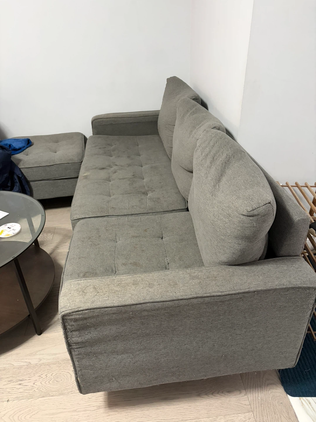 Grey Sectional Sofa with Ottoman - photo 4