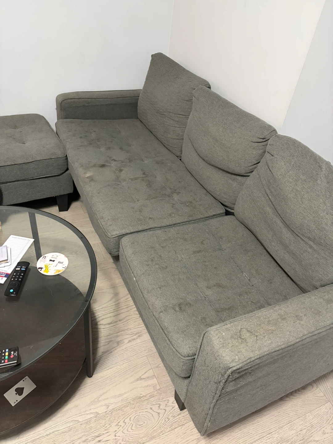 Grey Sectional Sofa with Ottoman - photo 5