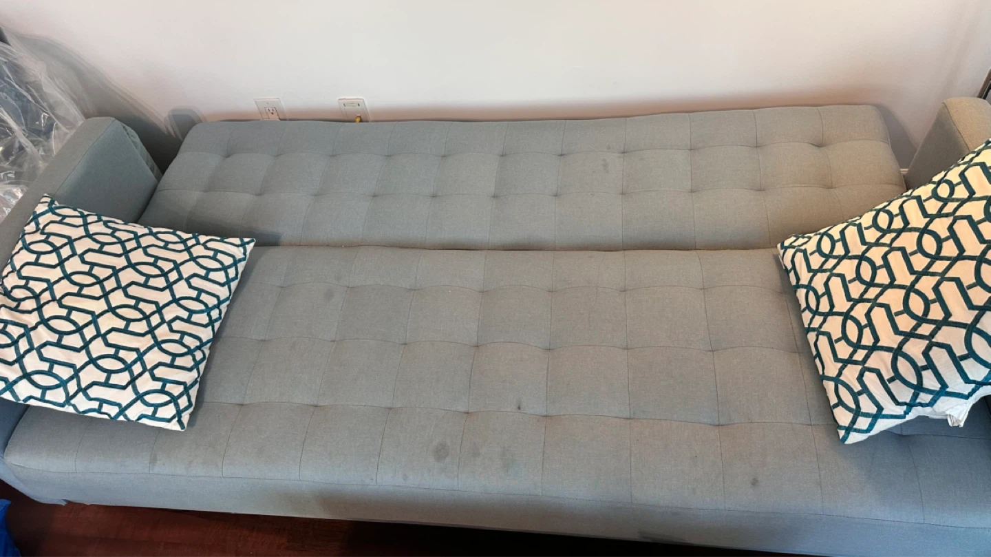 Light Blue Sofa and Storage Ottoman - photo 2