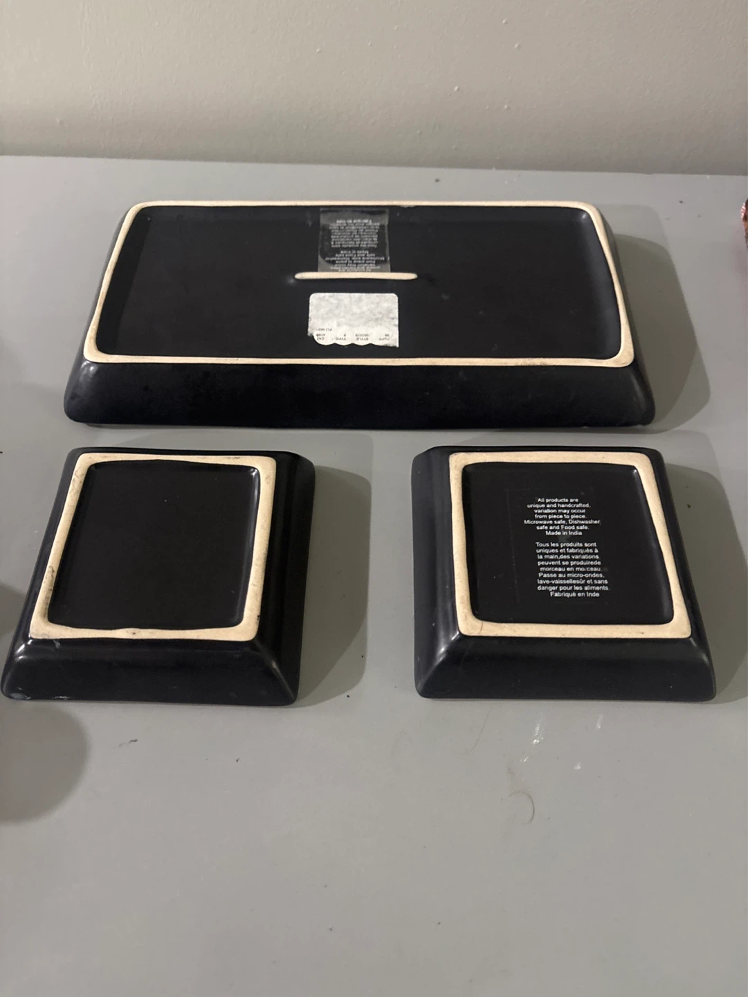 Black Serving Tray and Dish Set - photo 2